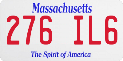 MA license plate 276IL6