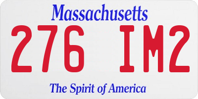 MA license plate 276IM2