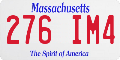 MA license plate 276IM4