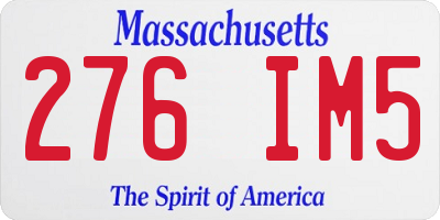 MA license plate 276IM5