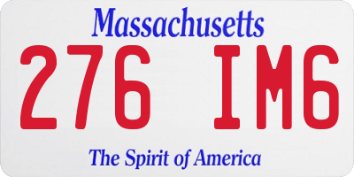 MA license plate 276IM6