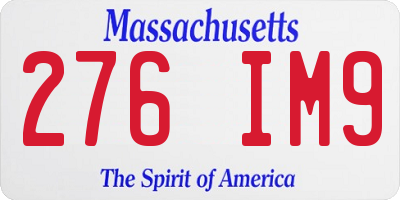 MA license plate 276IM9