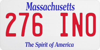 MA license plate 276IN0