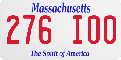 MA license plate 276IO0