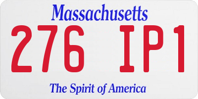 MA license plate 276IP1