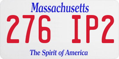 MA license plate 276IP2