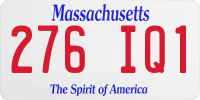 MA license plate 276IQ1