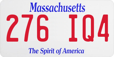 MA license plate 276IQ4