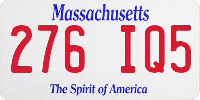 MA license plate 276IQ5