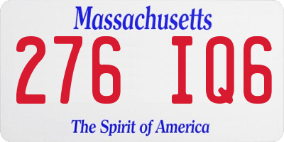 MA license plate 276IQ6