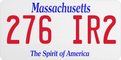 MA license plate 276IR2