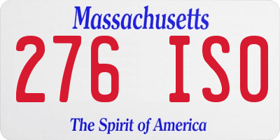 MA license plate 276IS0