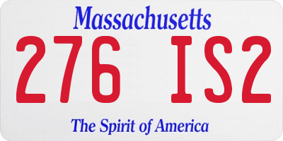MA license plate 276IS2