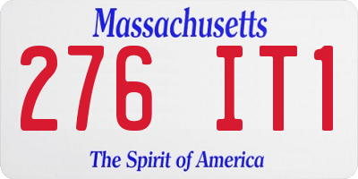 MA license plate 276IT1