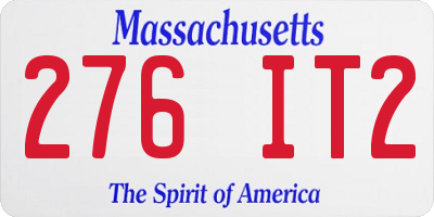 MA license plate 276IT2