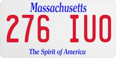 MA license plate 276IU0