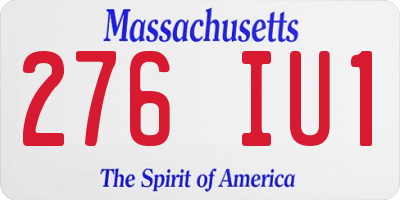 MA license plate 276IU1