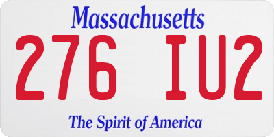 MA license plate 276IU2