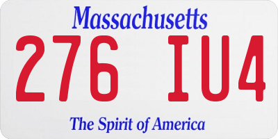 MA license plate 276IU4