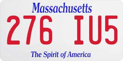 MA license plate 276IU5