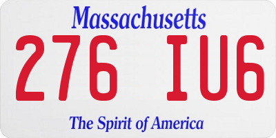 MA license plate 276IU6