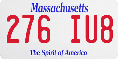 MA license plate 276IU8