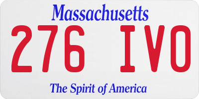 MA license plate 276IV0