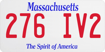 MA license plate 276IV2