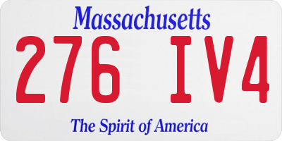 MA license plate 276IV4