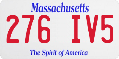 MA license plate 276IV5