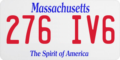 MA license plate 276IV6