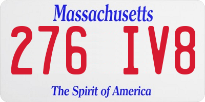 MA license plate 276IV8