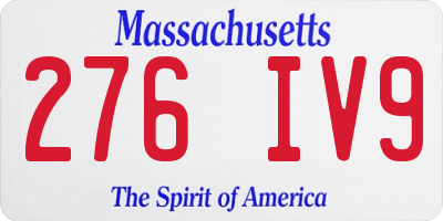 MA license plate 276IV9