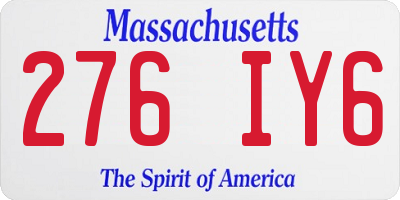 MA license plate 276IY6