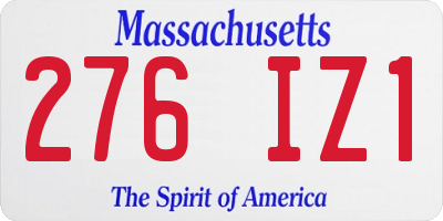 MA license plate 276IZ1