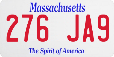 MA license plate 276JA9