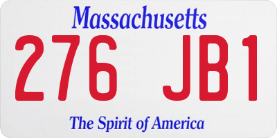 MA license plate 276JB1