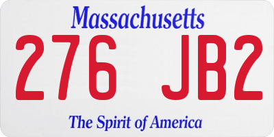MA license plate 276JB2
