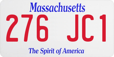 MA license plate 276JC1