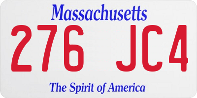 MA license plate 276JC4