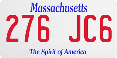 MA license plate 276JC6