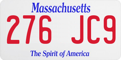 MA license plate 276JC9