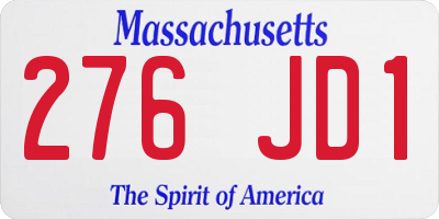MA license plate 276JD1