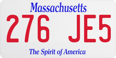 MA license plate 276JE5