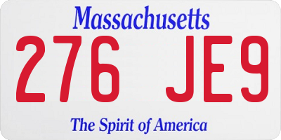 MA license plate 276JE9