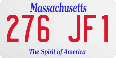 MA license plate 276JF1