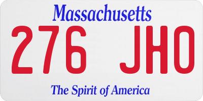 MA license plate 276JH0