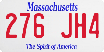 MA license plate 276JH4