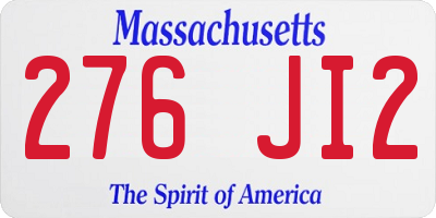 MA license plate 276JI2