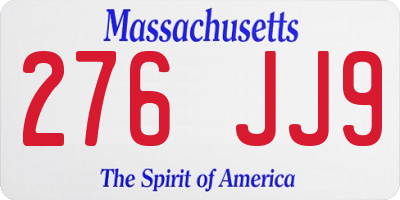 MA license plate 276JJ9